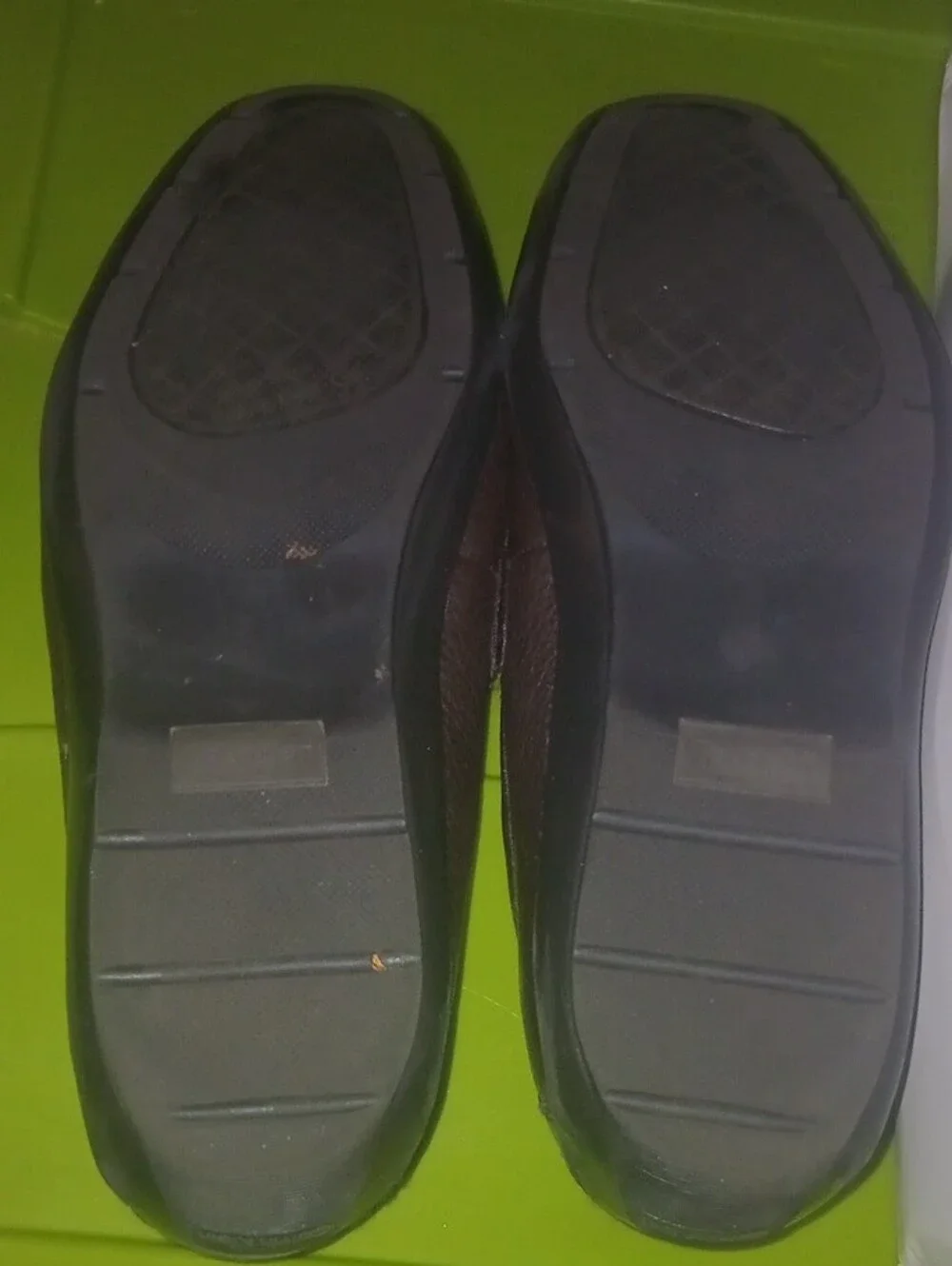 Calvin Klein Brown Leather Slip-On Loafers with Silver Logo Accent